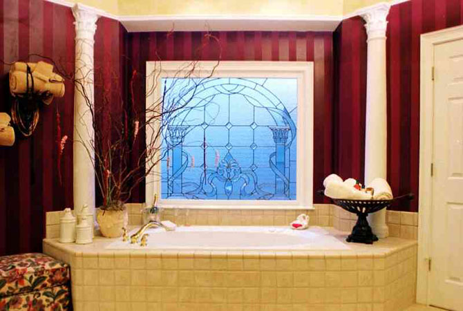 классический дизайн для ванной комнаты кафеля